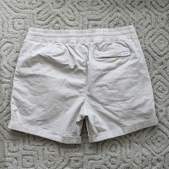CALVIN Klein cotton beige comfy shorts elastic waist Large @L - Picture 5 of 9